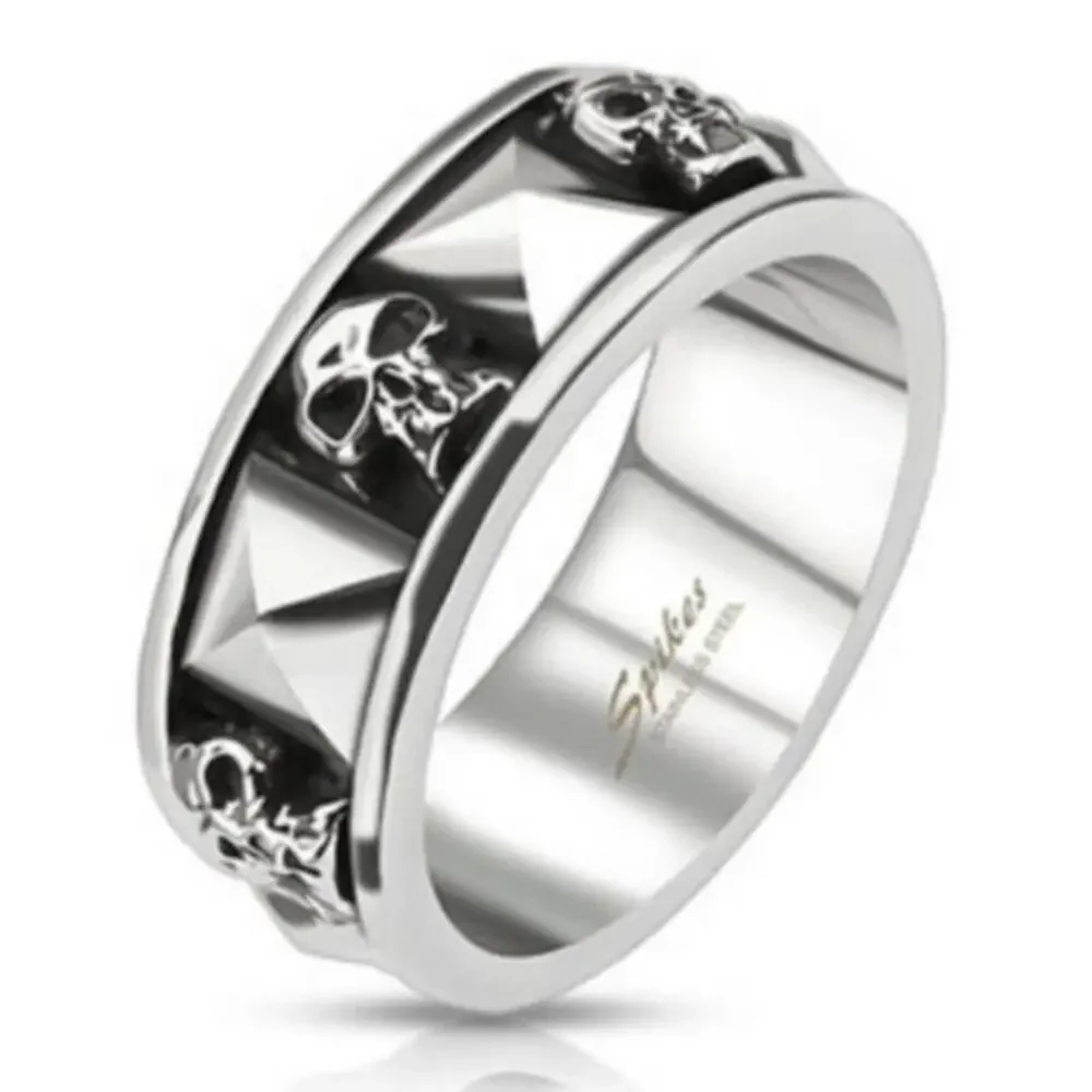 New 316L stainless steel‎ skull ring size 11